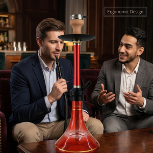 Oferta Especial: Cachimba Metálica Rubí Contemporánea, Pipa de Agua Shisha de Tubo Único, Accesorios de Boutique, Set de Nargile Chicha - Product Image 3