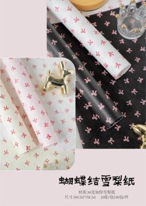 กระดาษห่อของขวัญลายโบว์หรูหรา 38GSM ขนาด 50*70 ซม. สำหรับร้านขายดอกไม้ - Product Image 3