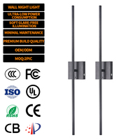 Applique murale LED linéaire à tube long, base carrée, or, noir, argent, 6000 mAh, pour chambre à coucher, chevet, salon, couloir