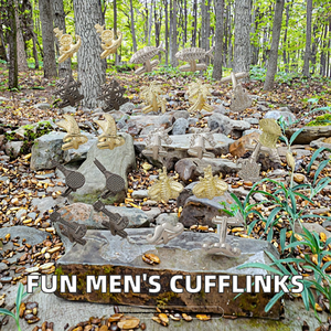 Boutons de manchette pour hommes amusants, style tendance et mignon, or, argent, noir, accessoires de chemise française, laiton, stock <span class=keywords><strong>KERONG</strong></span>, cadeau - Product Image 2