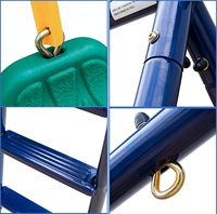 IUNNDS Rakon Ensemble de balançoires 3-en-1 robuste avec structure métallique pour jardin, 2 balançoires réglables, glissière pour tout-petits, école, extérieur
