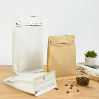 Sacs en papier kraft brun 250g 500g 1kg, écologiques, recyclables, épais, avec fermeture éclair en aluminium, résistants à l'humidité, pour thé en sachet.