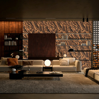 Panneau mural décoratif de luxe ultra-fin en marbre naturel rétroéclairé, grande dalle, haute translucidité, qualité supérieure, pour chambre à coucher