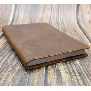 สมุดบันทึกหนังแท้ Crazy Horse เนื้อนุ่ม สำหรับเขียน วาดภาพ ร่างแบบ ปกสมุดไดอารี่หนัง พร้อมช่องใส่ของ - Product Image 2