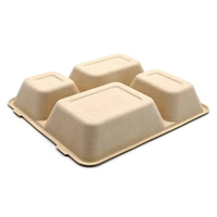Boîte à lunch jetable biodégradable et compostable en bagasse de canne à sucre pour restaurant
