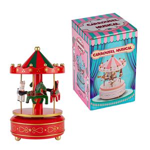 Navidad Merry Go Round Carrusel Caja de música Decoración de Año Nuevo Adorno Regalos empaquetados para cumpleaños Vacaciones - Product Image 6