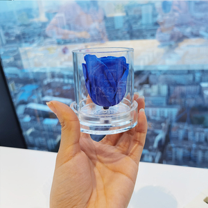 Lỗ duy nhất tùy chỉnh Acrylic Hộp Acrylic đẹp Rose Flower hộp tròn cho bảo quản hoa hồng - Product Image 4