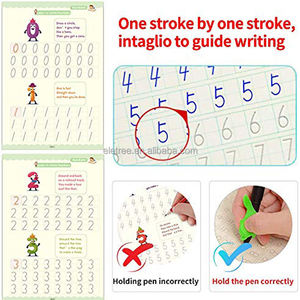 Libros de práctica de aprendizaje de escritura ranurada <span class=keywords><strong>Magi</strong></span> de tapa dura personalizables para niños con bolígrafo mágico reutilizable - Product Image 5