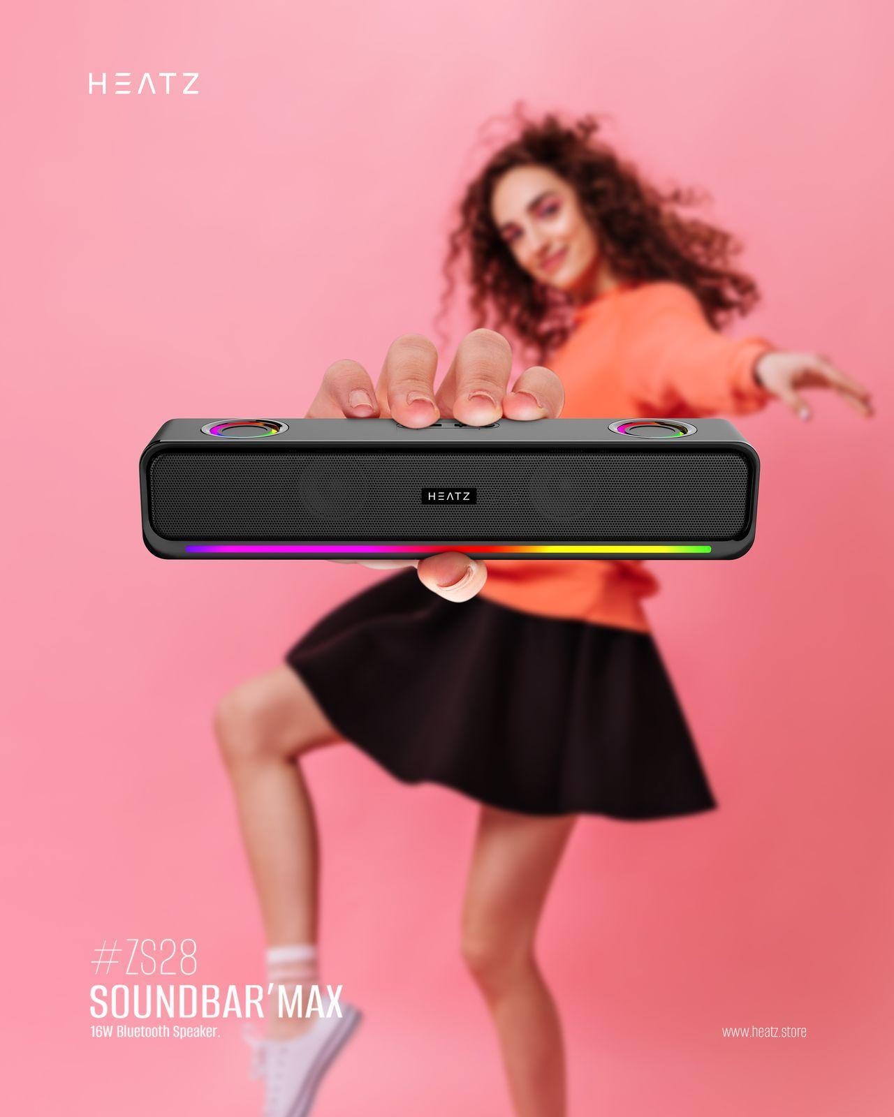 Heatz ZS28 16W Bluetooth Soundbar Speaker V5.3 with RGB Lights