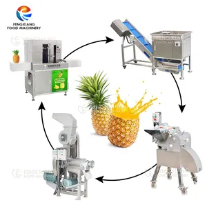 Popular Pineapple beverage processing juicer machine apply to pineapple vegetable and fruit peeling and coring slicer cutter