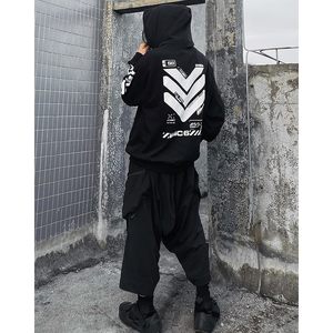 Sudadera con Capucha Niepce Inc Techwear para Hombre, Negra y Blanca, con Estampado Gráfico por Sublimación, Transpirable, de Felpa Francesa, Estilo Urbano - Product Image 5