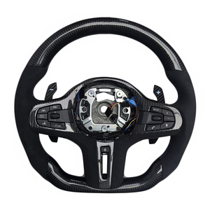 พวงมาลัยคาร์บอนไฟเบอร์หุ้มหนังกลับคุณภาพสูงสำหรับรถยนต์ BMW G20 G30 G01 ซีรีส์ 3 ซีรีส์ 5 - Product Image 1