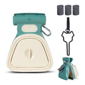Ramasse-crottes pliable en silicone écologique avec support de sacs à déjections intégré, utilisation mains libres en extérieur, nettoyage facile, hygiénique pour chien - Product Image 2