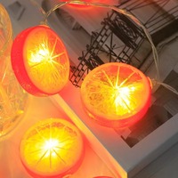 Fee Kerst Led Citroenplak Licht String Fruitvorm Kamerdecoratie Met Op Batterijen Werkende Lichten