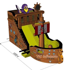 Grand bateau pirate gonflable multi-jeux pour enfants avec obstacles et toboggan pour la location <span class=keywords><strong>de</strong></span> fêtes et d'événements en plein air - Product Image 6