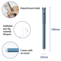 Stylo neutre effaçable thermosensible en plastique, motif petit ours sans inscription, style dessin animé, très populaire pour l'exportation, facile à effacer