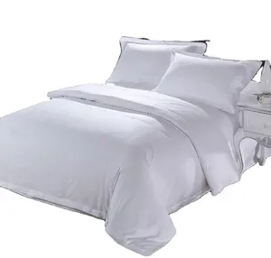 100% Egyptian Cotton Bedding Set 60s x40s 300TC Plain White Hotel Bed Linen