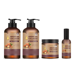 Özel etiket doğal organik Keratin Argan yağı şampuan ve saç kremi sülfat ücretsiz pürüzsüz esnek parlak saç bakım seti - Product Image 2