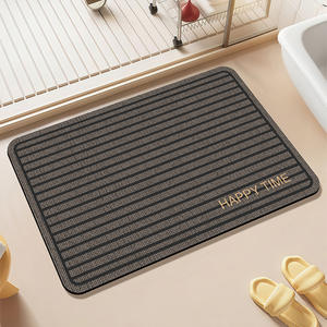 Tapis de bain en terre de diatomées rayé, forme personnalisée, absorbant, antidérapant, design minimaliste pour tapis de sol de salle de bain - Product Image 4