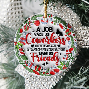 Nuovo Ciondolo Decorativo Natalizio in Resina Bianca per Sublimazione, Ornamento per Decorazioni Natalizie - Product Image 3