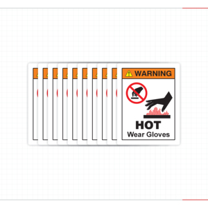 คำเตือน พื้นผิวที่ร้อน ห้ามสัมผัส ใช้ถุงมือ ป้องกันการลวก ป้ายความปลอดภัยทางอุตสาหกรรม - Product Image 2