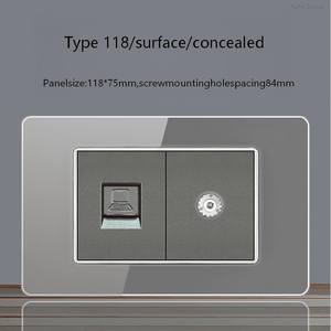 Prise murale TV standard américaine CAT5, adaptateur module RJ45, port ordinateur, câble réseau + prise murale TV - Product Image 3