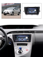 Lecteur DVD vidéo de voiture Android 10 4 cœurs avec commande vocale pour Toyota Prius 09-13 GPS IPS 2.5D stéréo BT audio 1+16G