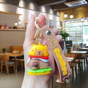 Porte-clés en caoutchouc PVC mignon en forme de capybara, porte-clés animal capybara, cadeau créatif, porte-clés pour sac à dos de voiture, porte-clés capybara - Product Image 2