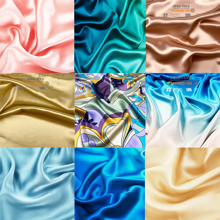 wholesale China 100% pure silk  fabric 100% mulberry silk fabric digital print  lining charmeuse spandex fabric