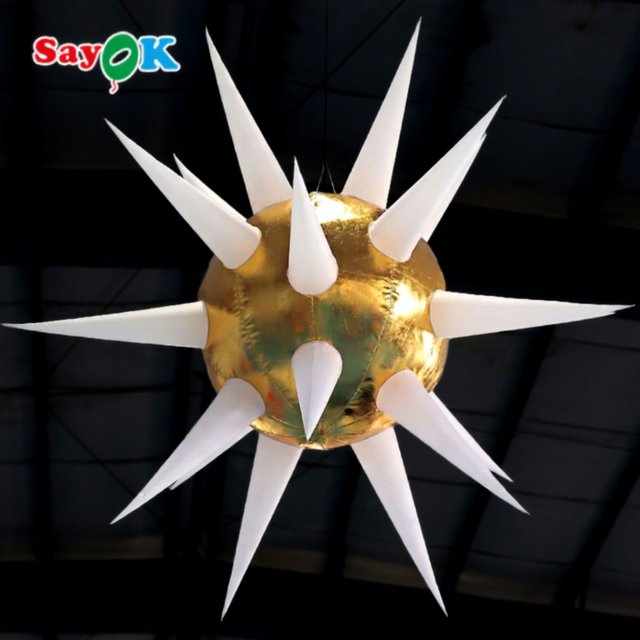 Custom Inflatable LED Stage Nightclub Decoration Giant Inflatable Spike Ball with Lighting