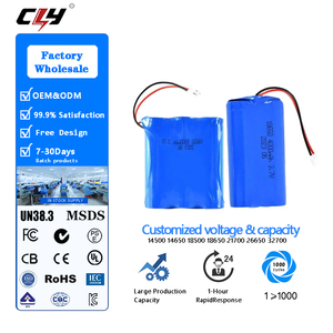 OEM&ODM Индивидуальные литий-ионные аккумуляторные блоки 2S1P, 3S1P, 18650, 7.4В, 11.1В, 12В, 4000мАч - Product Image 1