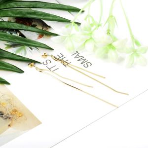 Pendientes de Cadena de Diseño Único, Chapados en Oro, de Acero Inoxidable, para Bodas y Fiestas, Joyería de Moda Económica para Mujer - Product Image 6