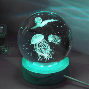 Cambio colorido Bola de cristal luminosa Adornos Solar Galáctico Luces nocturnas Vidrio decorativo Artesanías Globo - Product Image 3