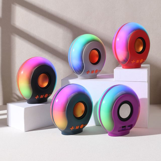 New Model for Bluetooth Speaker RGB LED Lighting with FM Radio for Home/Office/Outdoor Use Desktop Design
