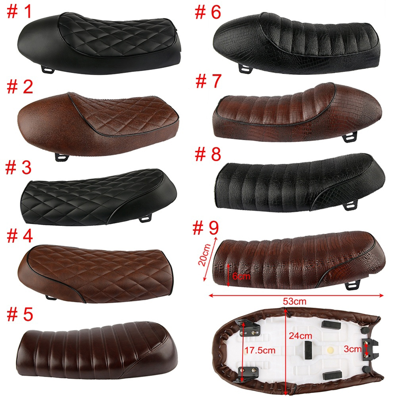 Compaitble with Honda CB Yamaha SR GN CL Vintage Cafe Racer Saddle Seat