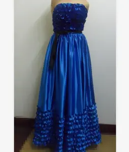 50 $ Precio bajo la realidad listo en stock color azul Tamaño del euro 38 hombro longitud piso vestidos noche vestido de prom OC243