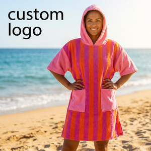 ผ้าขนหนูคลุมตัวแบบมีฮู้ดสำหรับ<span class=keywords><strong>เปลี่ยน</strong></span>เสื้อผ้า ผลิตแบบ OEM ขายส่ง ทำจากผ้าฝ้ายเทอร์รี่ 100% พร้อมกระเป๋า เหมาะสำหรับชายหญิง ใช้ได้ทั้งชายหาดและสระว่ายน้ำ - Product Image 2