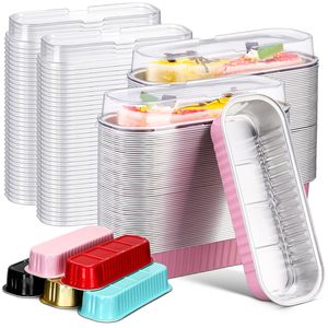 Moules à gâteau miniatures jetables en aluminium 200 ml, contenants à dessert, barquettes alimentaires en aluminium, emballages pour gâteaux, moules à pain jetables - Product Image 1