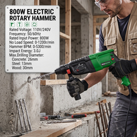 OEM Professional 26mm 800W SDS Plus Outil électrique portable avec cordon pour le perçage du béton à domicile, perceuse à percussion rotative électrique