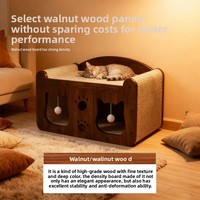 Arbre à chat tout-en-un TV Design avec niche, griffoir anti-chute de poils, maison de jeu multifonctionnelle universelle quatre saisons pour animaux de compagnie