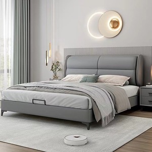 Moderno lusso camera da letto mobili morbidi <span class=keywords><strong>letti</strong></span> con fondina king Size imbottito letto matrimoniale con struttura in pelle Set materasso di stoccaggio Design - Product Image 2