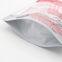 Feuille d'aluminium mate réutilisable personnalisée 250g 500g 1kgs sel compostable Doypack debout fermeture éclair avec fenêtre logo personnalisé sacs en mylar