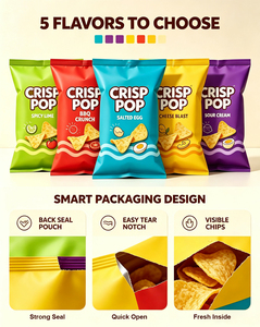 Bolsa con Sellado Trasero Personalizada OEM, MOQ Bajo, Varios Tamaños, para Papas Fritas, Paquete Familiar, Embalaje para Venta Minorista en Línea y Fuera de Línea - Product Image 4
