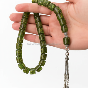 Rosario Religioso Islámico a granel Tasbih 33 cuentas de oración de cuerno de búfalo Misbaha artesanías naturales turcas tradicionales hechas a mano por FWE - Product Image 1