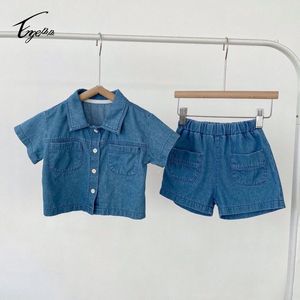 Bộ quần áo denim hè Engepapa cho bé, thiết kế logo tùy chỉnh, từ 1 sản phẩm trở lên, 2 món, thời trang cho bé gái và bé trai - Product Image 2