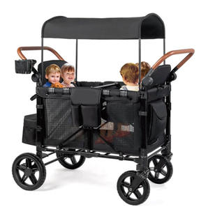 2-सीटर ढहने वाली मिश्र धातु उपयोगिता कार्ट पोर्टेबल भारी शुल्क उद्यान शिविर वैगन परिवर्तनीय फोल्डेबल आउटडोर वैगन 3 + वर्ष पुराना - Product Image 4