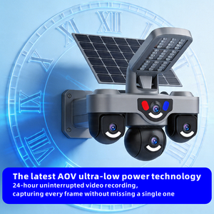 New Triple Lens Solar Street <b>Light</b> <b>Camera</b> Full Color Night 360 PTZ Outdoor <b>Security</b> <b>Camera</b> V380 Pro Farm Yard Road Monitoring - Product Image 5