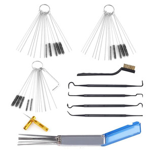 Kit de brosses de nettoyage pour pistolet de pulvérisation, 62 pièces, outils métalliques pour la réparation automobile, nettoyage des buses d'aérographe et des orifices de ventilation - Product Image 1