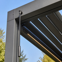 Pergola Bioclimatique Motorisée en Aluminium avec Lames Orientables pour Extérieur, Écran d'Intimité, Étanche, pour Patio, Jardin, Balcon, Cour Arrière, Thermolaquée