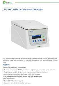 LABTEX TD4C para a máquina de baixa velocidade do centrifugador do laboratório da tabela para o plasma sanguíneo para - Product Image 5